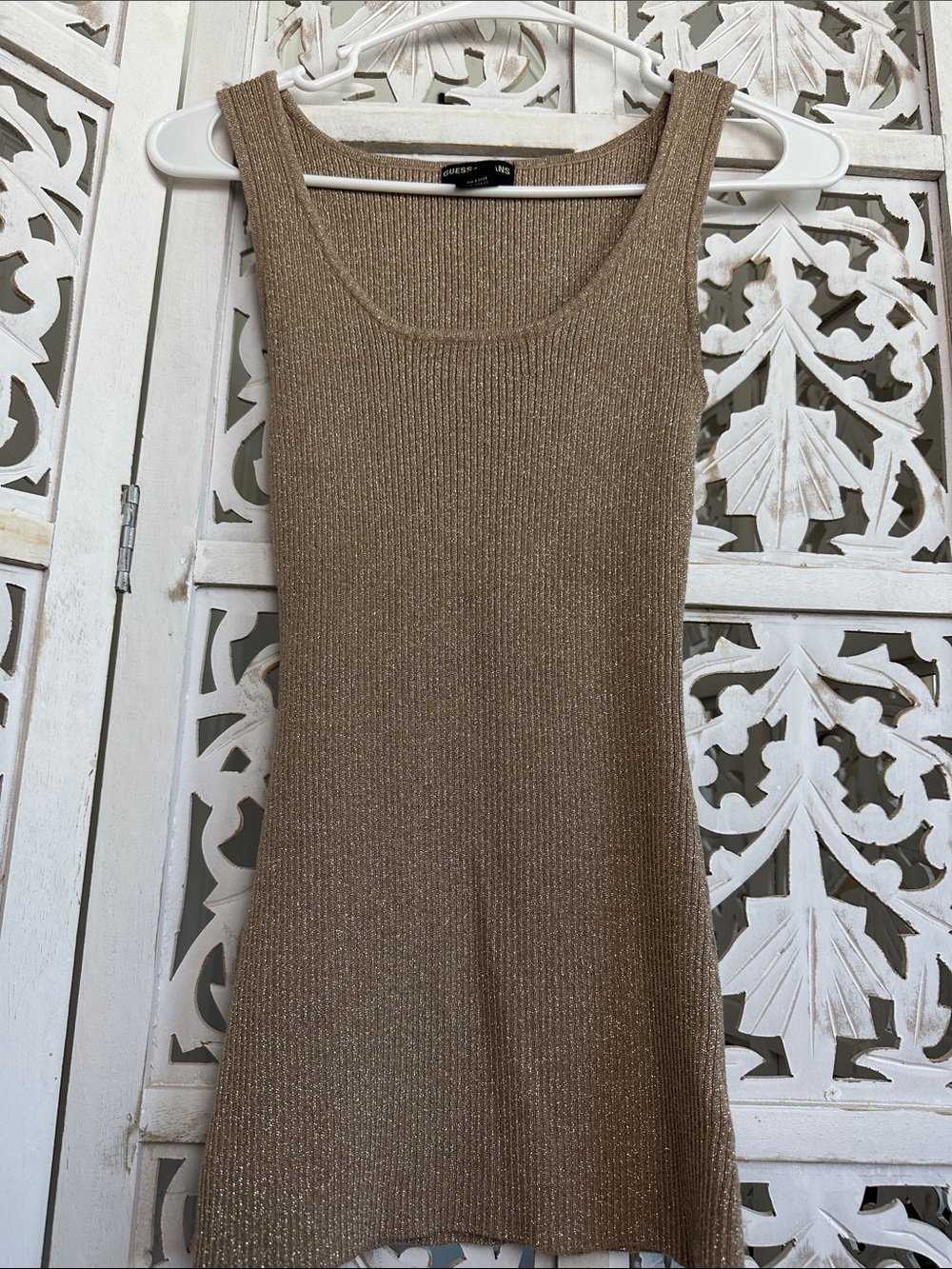Guess, Women's Metallic Knit Tank Top - Gold